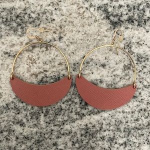 Nickel and Suede Agave Aster Hoops